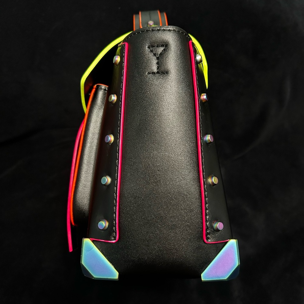 Michael Kors Black Crossbody Manhattan with neon accents - Picture 5 of 8